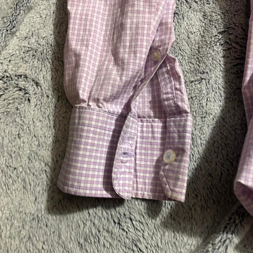 Banana Republic Grant Fit Men's XL Pink White Check Supima Cotton Button Shirt